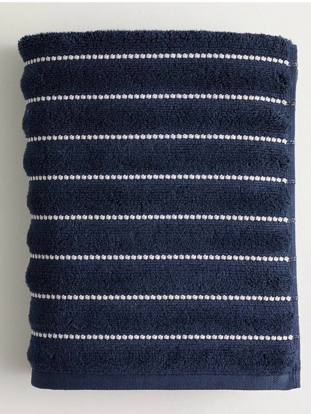 Sonoma Navy Blue and White Striped Bath Towel